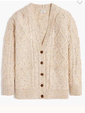 J.Crew Donegal longline buttoned cardigan sweater sz L